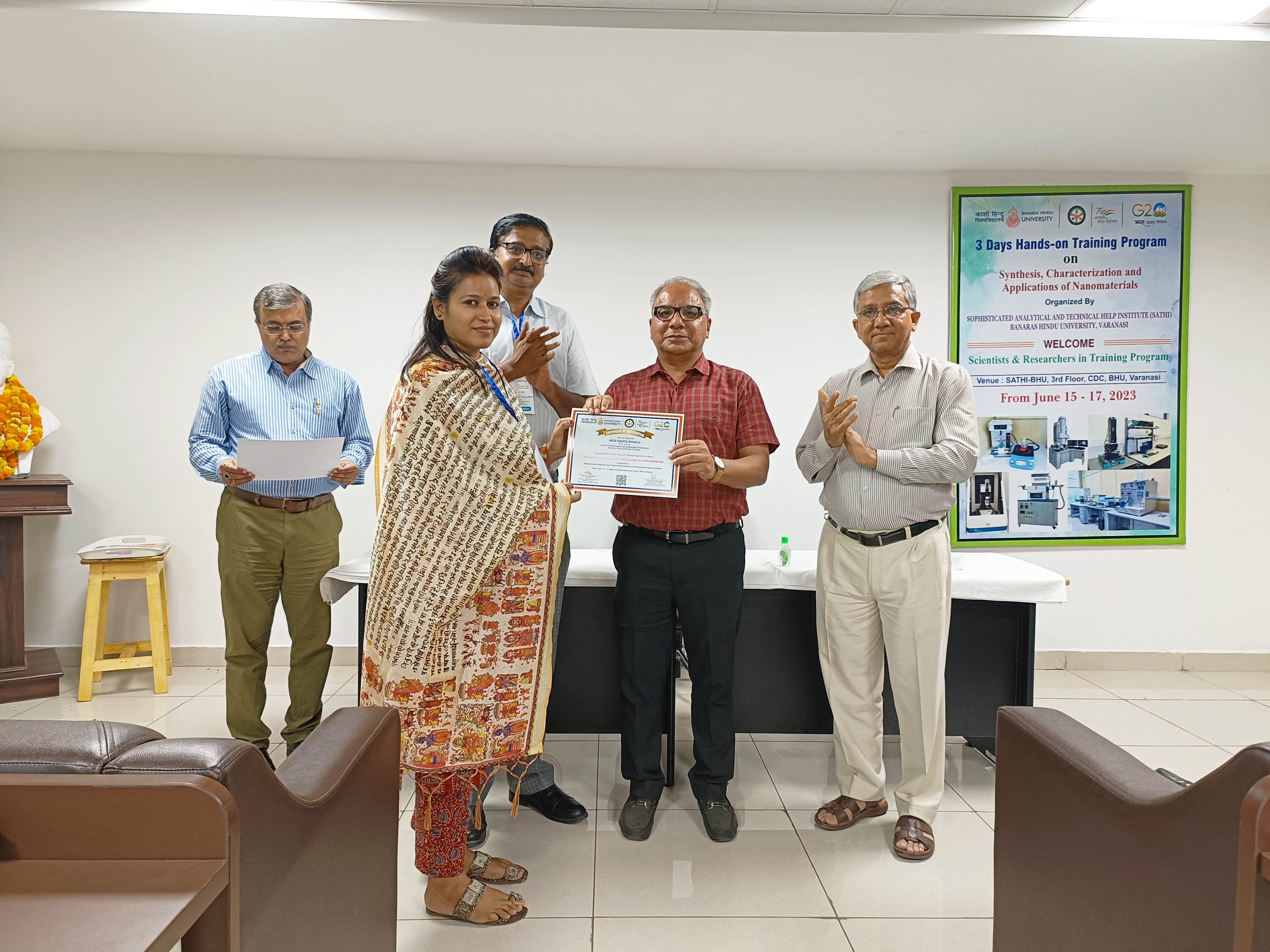 Certificate Distribution at Valedictory function of 3-Day Hands-on Training Program on Synthesis, Characterization and Applications of Nanomaterials